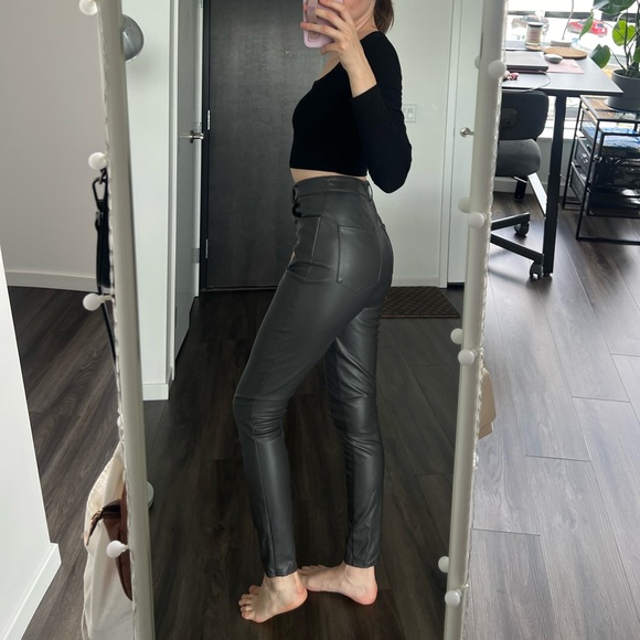 Missguided gray leather want with fleece - Picture 3 of 8